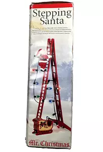 Vintage Mr Christmas Stepping Climbing Babbo Natale Luce 44” Scala Musica Funziona - Foto 1 di 14