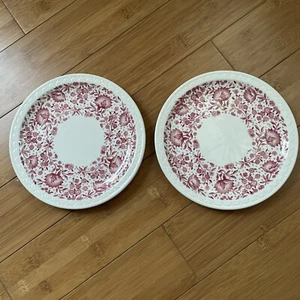 2 Syracuse China ECONO-RIM Roxbury Red Floral 8.25" Salad Plates - Picture 1 of 3