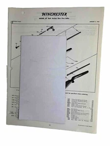 1965 Winchester M- 67 Bolt Action Rim Fire Component Scheda Ricambi Volantino Poster - Foto 1 di 2