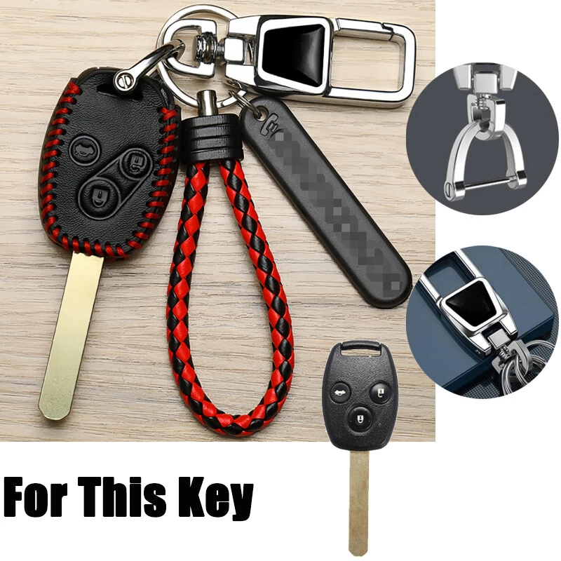 Leather Car Key Case Cover For Honda CIVIC CR-V Freed Pilot JAZZ Pilot Accord Foto 1 de 4