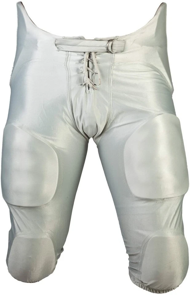 Martin Football YOUTH "Dazzle" Game Pants with Integrated 7-Piece Pad Set, WHITE - Image 1 of 1