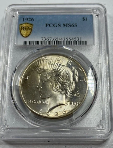 1926   Peace US Silver Dollar,   MS65 by PCGS,    an EXQUISITE looking coin!!!! Cover