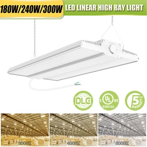 300W LED Linear High Bay Shop Light Adjustable 3000K~5000K Workshop Hanging Lamp - Picture 1 of 12