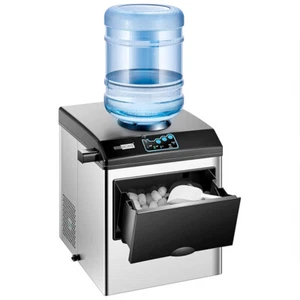 2in1 Elektrische Arbeitsplatte Eiswürfelbereiter 48 Pfund mit Wasserspender Kombi Maschine - Bild 1 von 8