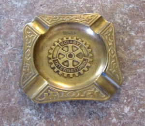 Seltener Vintage 5" ROTARY INTERNATIONAL Logo Aschenbecher massiv Messing schön! - Bild 1 von 3