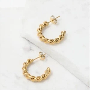 WATERPROOF Gold Huggies Everyday Gold Huggie Earrings Non-tarnish Gold PRETTY - Picture 1 of 8
