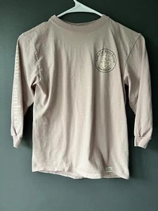 Simply Southern Youth Long Sleeve Tee - Light Pink with Cowboy Boots-Size Small - Picture 1 of 7