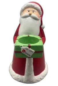 the white barn candle co Natale Babbo Natale portacandele tè USA rosso bianco 8" LEGGI - Foto 1 di 7