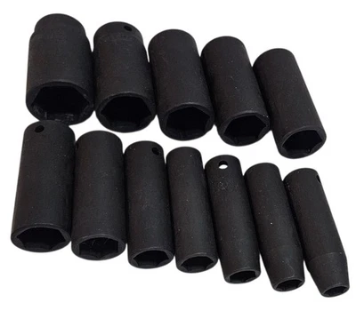 Pittsburgh CR-V 12 Piece Deep Impact Socket Set 1/2 Inch Drive SAE Black  - Image 1 of 4