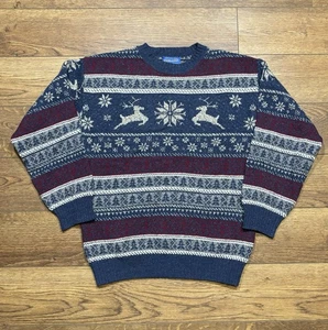 Vintage Pendleton Sweater Men S Wool Blend USA Made Fair Isle Christmas Retro - Picture 1 of 6