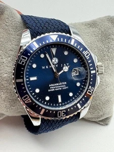 Men's Henry Jay Specialty Aquamaster Professional Diver Quartz Date Watch - Picture 1 of 12