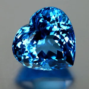 Piedra preciosa topacio azul suizo Brasil 21,31 quilates corte corazón cinco estrellas (16,42 x 15,79 mm) - Imagen 1 de 3