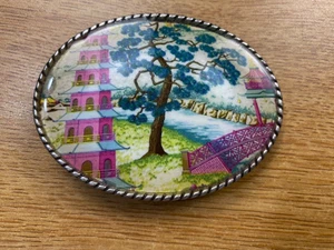 Boucle de ceinture décor japonais - Photo 1/4