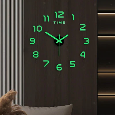 Luminous Wall Clock Stickers 3D Wall Sticker DIY Wall Clock - Image 1 of 4