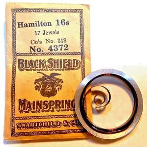 VINTAGE TASCHENUHR HAUPTFEDER MAINSPRING HAMILTON GR 16 16S NOS 4372 - Bild 1 von 1