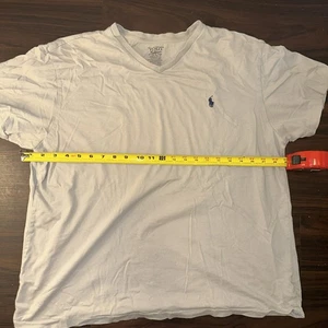 Polo Ralph Lauren V-Neck T-Shirt XL Mens Tan Casual Cotton Preppy - Picture 1 of 4
