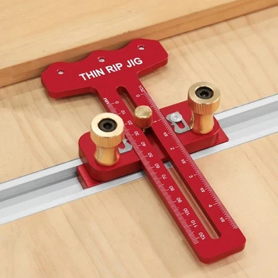 Thin Table Saw Jig Adjustable Aluminum Guide Fits 3/8 X 3/4 U Slot 1/4 X 3/8 T S - Image 1 of 4