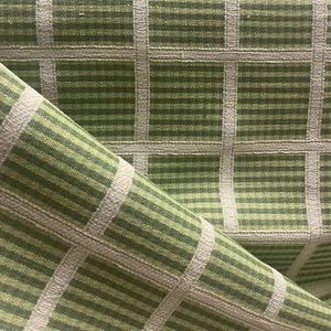 BALLARD DESIGN HAMILTON GREEN InsideOut® CHECK STRIPES FABRIC BY THE YARD - Picture 1 of 4