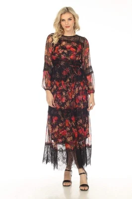 Johnny Was Jade Flora Silk Maxi Dress L38023 Petite - Image 1 of 4