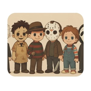 Alfombrilla de ratón de terror para niños Freddy Krueger Chucky Jason juego infantil adorables cortadoras - Imagen 1 de 5