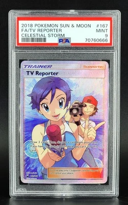 Pokemon TV Reporter 167/168 Ultra Rare Celestial Storm PSA 9 - Image 1 of 2