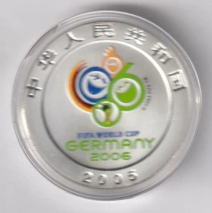 1 UNZE China 10 Yuan 2005 FIFA World Cup 2006 Germany color Silber 999 in PP - Bild 1 von 3