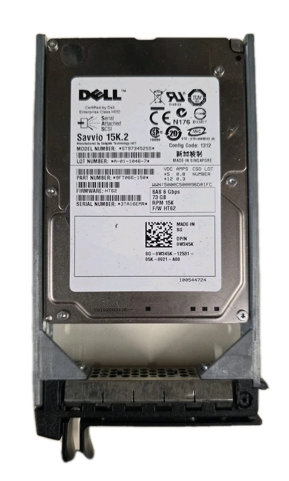 73 GB SAS Dell Savvio 15K.2 ST973452SS 16MB HDD 2.5" With Caddy - Image 1 of 4