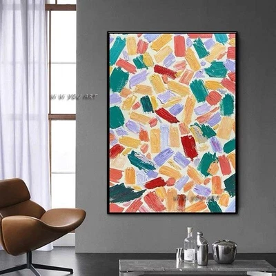 Modern Abstract Colorful Hand Painted Thick Textured Painting Decor - image 1 of 3