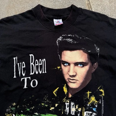 Camisa De Colección Elvis Presley Negra Grande Been To Graceland Rock Music Camiseta Años 90 Foto 1 de 4