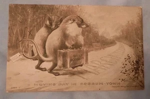 Vintage Moving Day in Possum Town Billy Possum TAFT Washington DC Political 1909 - Bild 1 von 3