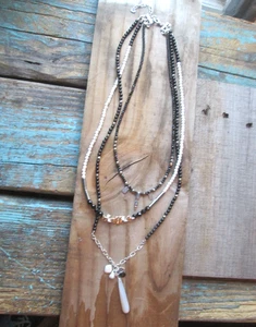 SILPADA Sterlingsilber 7-Wege Howlith Pyrit NEUTRALES TERRITORIUM Halskette N3255 - Bild 1 von 11