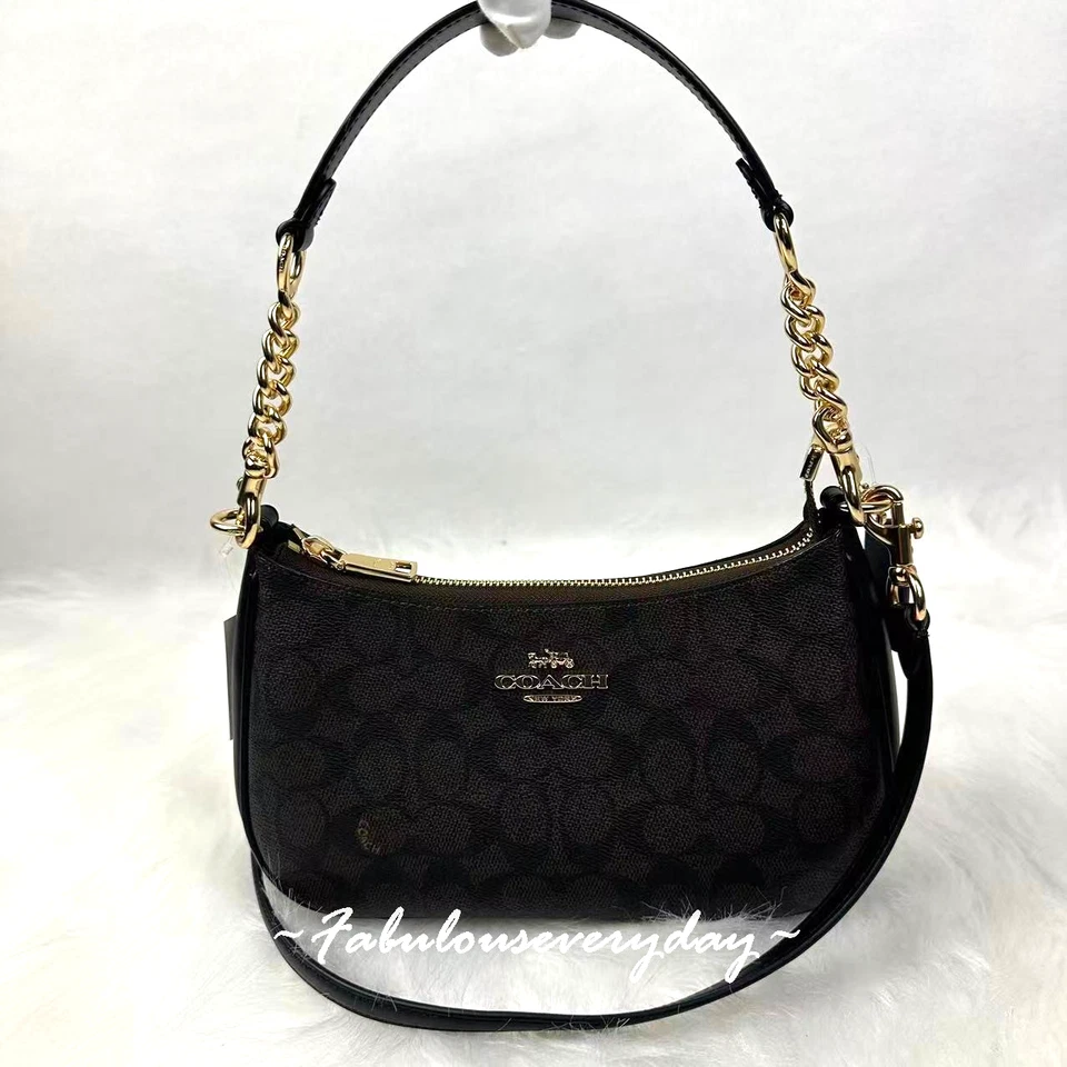 COACH Teri 2Way Signature Canvas Shoulder Crossbody Bag CV933 Outlet Products