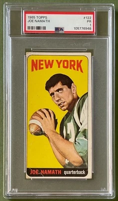 1965 TOPPS #122 JOE NAMATH ROOKIE CARD PSA 1 NEW YORK JETS - Image 1 of 2