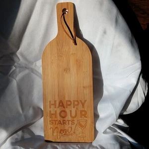 Bar Holz Schneidebrett 19" Happyhoyr STARTS NOW Bambus - Bild 1 von 8