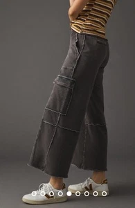 Daily Practice Anthropologie Utility Wide Leg Cargo Pants Women’s, Charcoal, XS - Picture 1 of 16