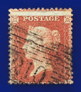 1856 SG29 1d rojo-marrón C8 (1) Misperf Kirkcaldy buen usado gato £22 dutn - Imagen 1 de 2
