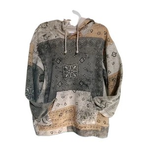 Sudadera con capucha BP para mujer estampado cachemir retazos talla L - Imagen 1 de 7