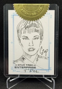 2004 Star Trek: Enterprise Season 3 Case Topper Sketch Card T'Pol John Czop - Picture 1 of 2