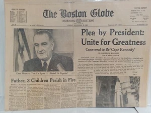 Große JFK Präsident John F. Kennedy ATTENTAT LBJ Schlagzeile 1963 Zeitung - Bild 1 von 4