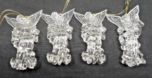 4 Vintage Acrylic Angel Shaped Christmas Ornament 4" Tall - Picture 1 of 1