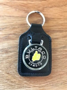 Bultaco Motorcycle Key Ring, Black Leather Fob - New - Picture 1 of 3