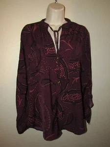 Top da donna medio Abercrombie & Fitch maniche a linguetta girocollo cravatta collo viola paisley  - Foto 1 di 10