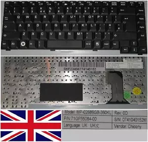 Keyboard qwerty UK Fuji Amilo PI2530 XI2428 MP-02686GB-360KL 71GP55084-00 Black - Picture 1 of 1