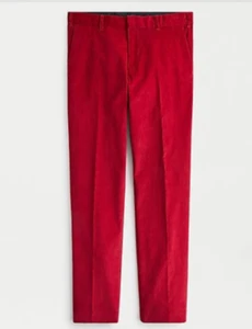 J.Crew NWT Ludlow Slim-fit pant in fine wale stretch corduroy Red Size 28/32 - Picture 1 of 14