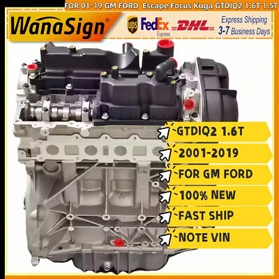 Long Block Engine Assembly For 01-19 GM FORD Escape Focus Kuga GTDIQ2 1.6T 1.5T - Image 1 of 4