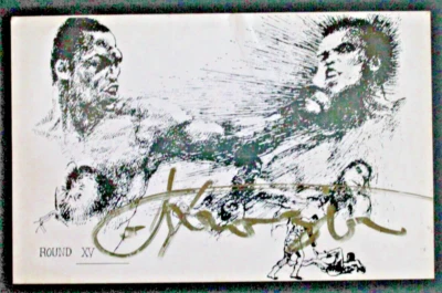 Joe Frazier (d.2011) HEAVYWEIGHT BOXING CHAMP Signed 3x5 Ali Postcard JSA COA - Image 1 of 4