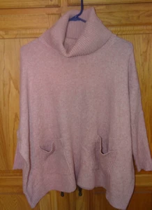 NEU OHNE ETIKETT DAMEN LOFT ALTROSA OVERSIZED ROLLKRAGEN STRICKPULLOVER -- SMALL S - Bild 1 von 8