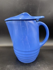 HALL BLUE REFRIGERATOR WARE WATER PITCHER WITH LID EXC COND - Picture 1 of 8