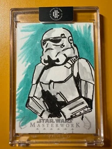 2020 Topps Star Wars Masterwork Stormtrooper 1/1 Artisit Sketch Zach Woolsey - Picture 1 of 2