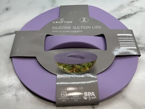 PURPLE SILICONE SUCTION LID 10" - (2 pack) BRAND NEW WITH TAGS Multi-Use - Bild 1 von 5